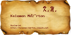 Kelemen Márton névjegykártya